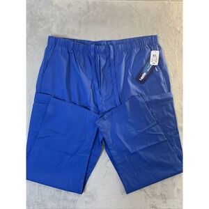 Landau NEW Mens Scrub Pants Royal Blue Draw String  XXL 7 Pockets